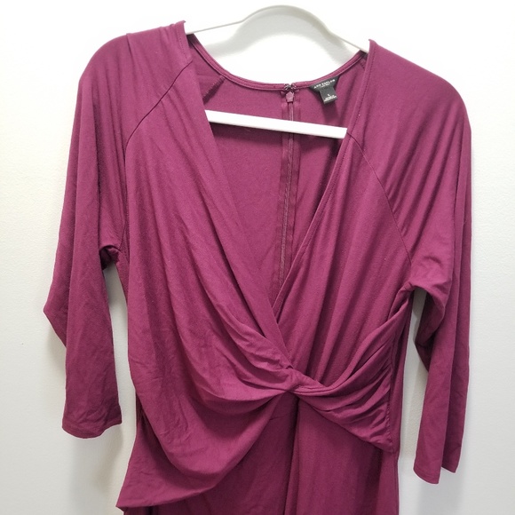 Maroon Ann Taylor Twist Front Dress - Picture 2 of 7